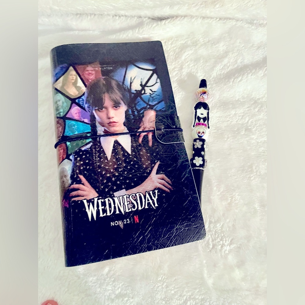 Wednesday Addams Notebook and Hand Crafted Pen